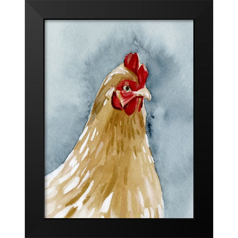 Chicken Portrait II Black Modern Wood Framed Art Print by Caroline, Emma