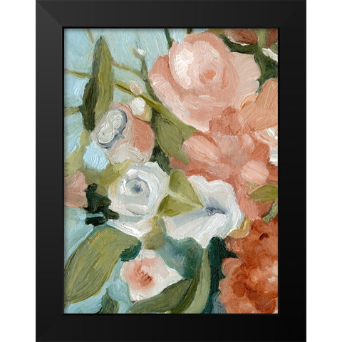 Bouquet Scatter II Black Modern Wood Framed Art Print by Caroline, Emma