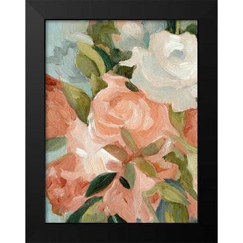 Bouquet Scatter III Black Modern Wood Framed Art Print by Caroline, Emma
