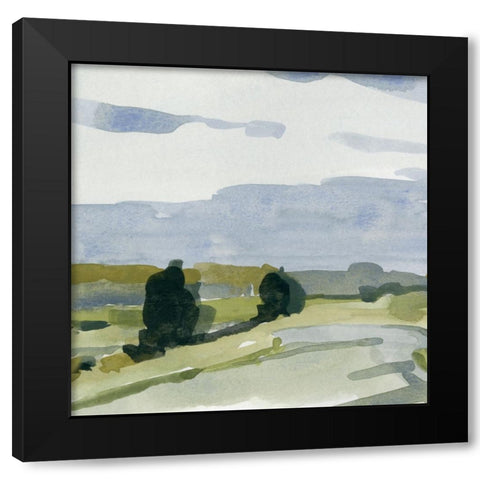 Dark Quiet Valley I Black Modern Wood Framed Art Print with Double Matting by Caroline, Emma