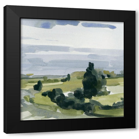 Dark Quiet Valley II Black Modern Wood Framed Art Print with Double Matting by Caroline, Emma