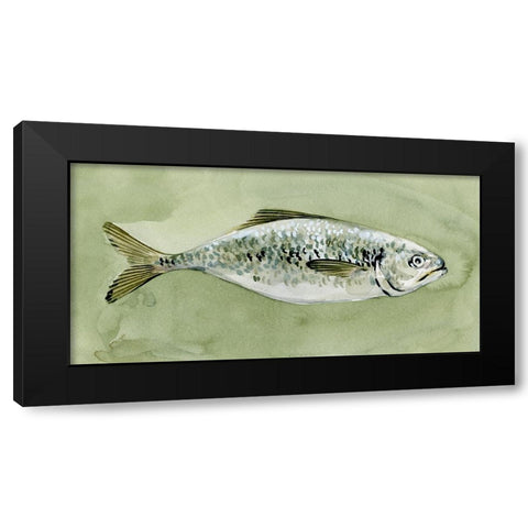 Green Sea Swimmer I Black Modern Wood Framed Art Print by Caroline, Emma