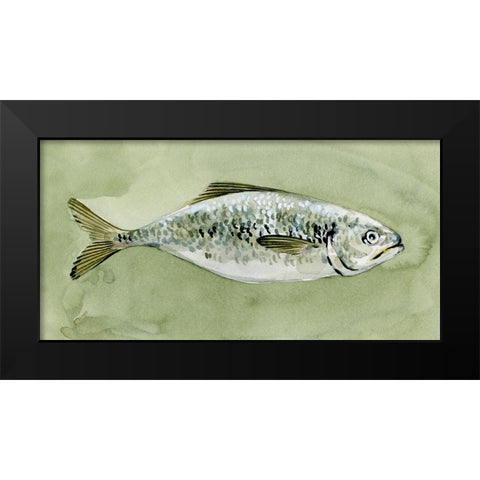 Green Sea Swimmer I Black Modern Wood Framed Art Print by Caroline, Emma