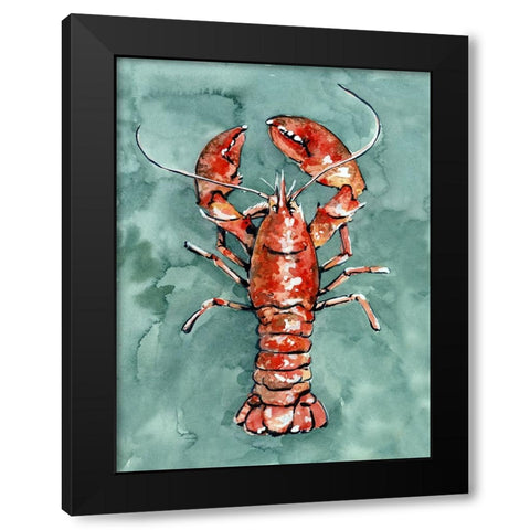 Aquatic Lobster I Black Modern Wood Framed Art Print with Double Matting by Caroline, Emma