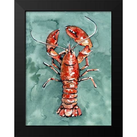 Aquatic Lobster I Black Modern Wood Framed Art Print by Caroline, Emma