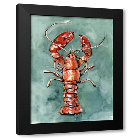 Aquatic Lobster II Black Modern Wood Framed Art Print by Caroline, Emma