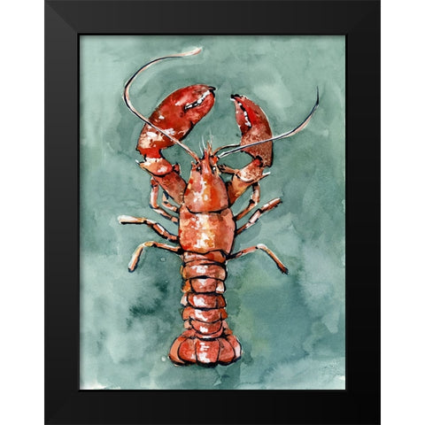 Aquatic Lobster II Black Modern Wood Framed Art Print by Caroline, Emma