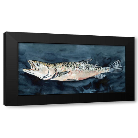 Hungry Fish I Black Modern Wood Framed Art Print with Double Matting by Caroline, Emma