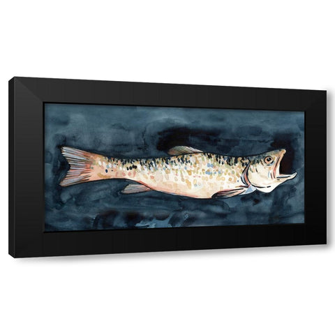 Hungry Fish II Black Modern Wood Framed Art Print with Double Matting by Caroline, Emma