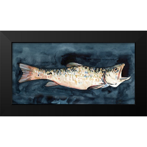 Hungry Fish II Black Modern Wood Framed Art Print by Caroline, Emma
