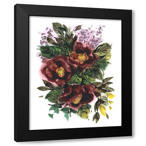 Garden Bouquets II Black Modern Wood Framed Art Print with Double Matting by Zwara, Ania
