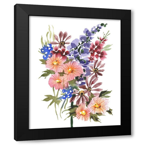 Garden Bouquets III Black Modern Wood Framed Art Print with Double Matting by Zwara, Ania