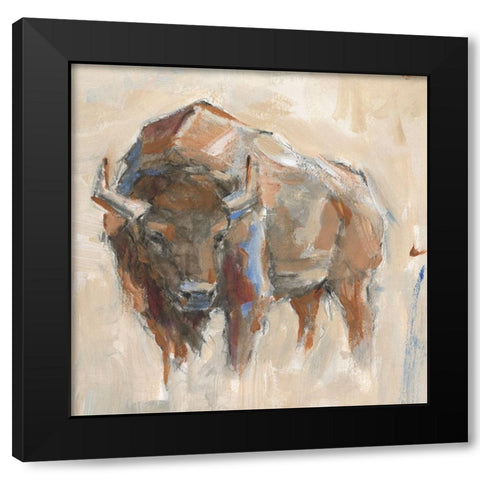 Pastel Bison II Black Modern Wood Framed Art Print by Harper, Ethan
