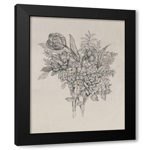 Floral Bouquet I Black Modern Wood Framed Art Print by OToole, Tim