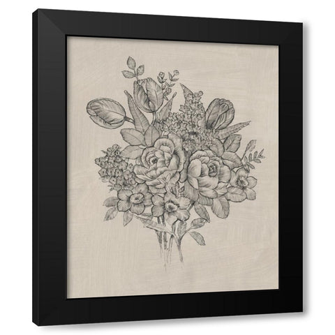 Floral Bouquet II Black Modern Wood Framed Art Print by OToole, Tim