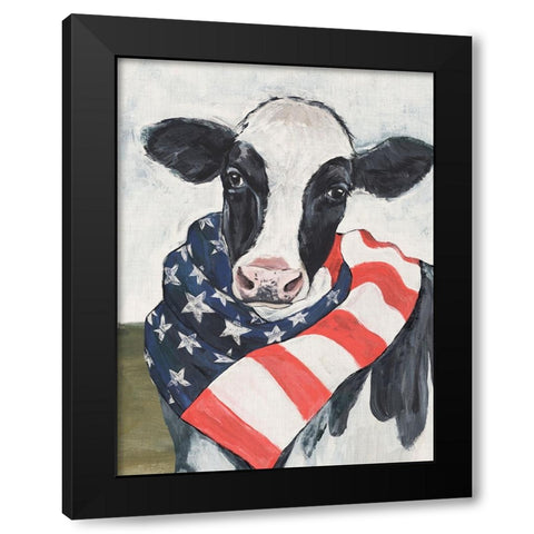 American Cow I Black Modern Wood Framed Art Print by Warren, Annie