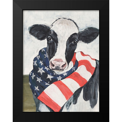 American Cow I Black Modern Wood Framed Art Print by Warren, Annie