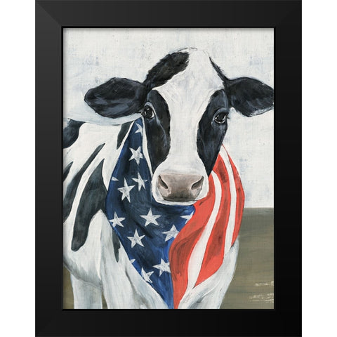 American Cow II Black Modern Wood Framed Art Print by Warren, Annie