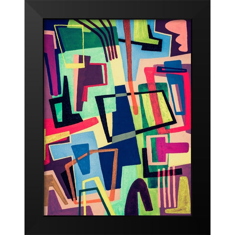 Connected Colors II Black Modern Wood Framed Art Print by Galapon, Nikki