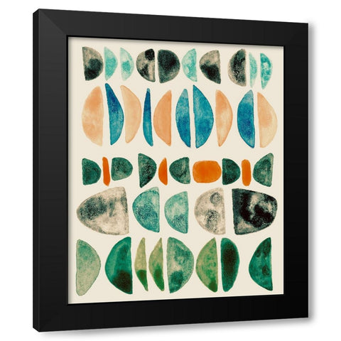 Semi Stack II Black Modern Wood Framed Art Print with Double Matting by Galapon, Nikki