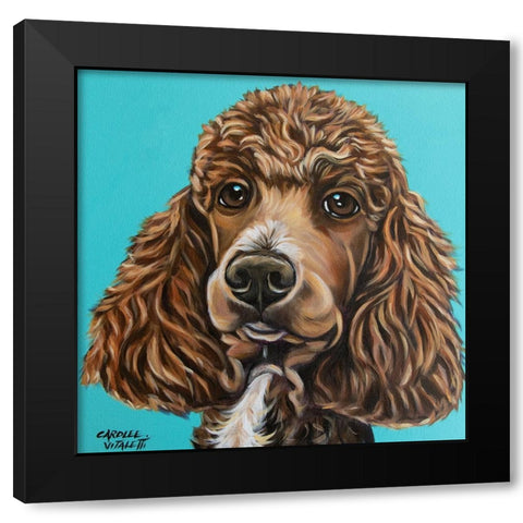 Brown Poodle Black Modern Wood Framed Art Print by Vitaletti, Carolee
