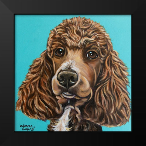 Brown Poodle Black Modern Wood Framed Art Print by Vitaletti, Carolee