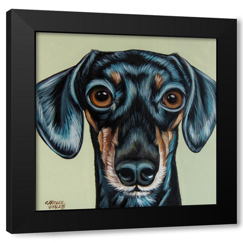 Traditional Dachshund Black Modern Wood Framed Art Print by Vitaletti, Carolee