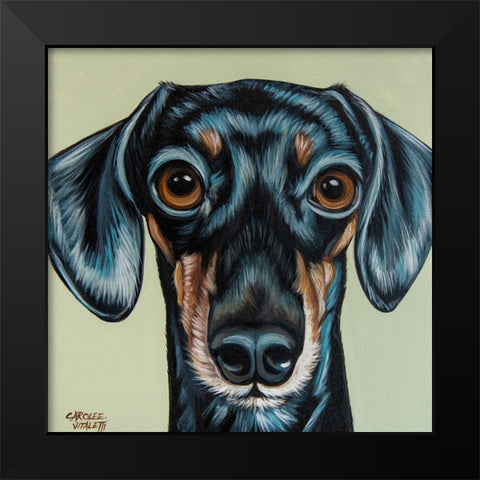 Traditional Dachshund Black Modern Wood Framed Art Print by Vitaletti, Carolee