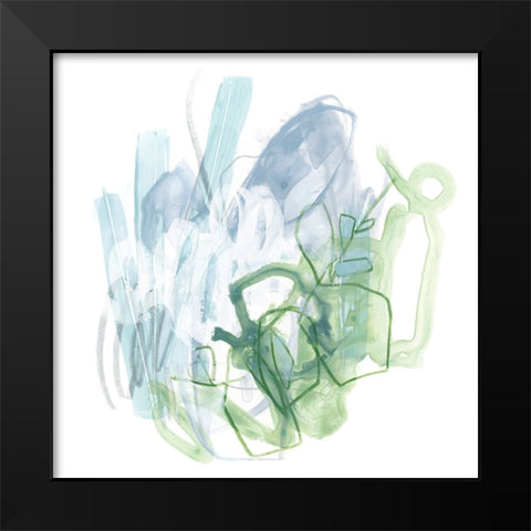 Water Sprig I Black Modern Wood Framed Art Print by Vess, June Erica
