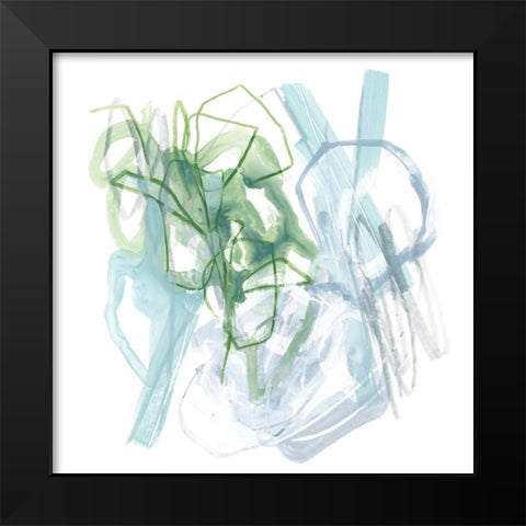Water Sprig II Black Modern Wood Framed Art Print by Vess, June Erica