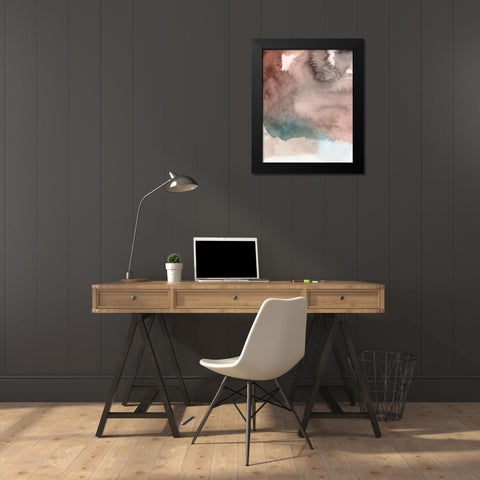 Red Ochre Abstract I Black Modern Wood Framed Art Print by Green, Jacob