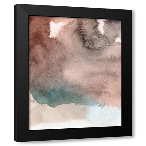 Red Ochre Abstract I Black Modern Wood Framed Art Print by Green, Jacob