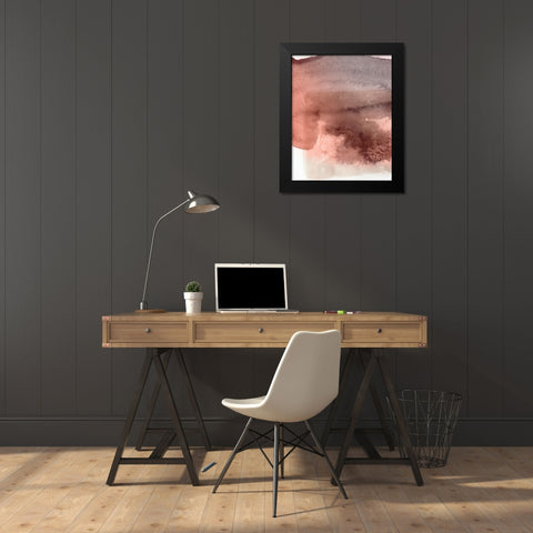 Red Ochre Abstract II Black Modern Wood Framed Art Print by Green, Jacob