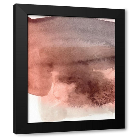 Red Ochre Abstract II Black Modern Wood Framed Art Print by Green, Jacob