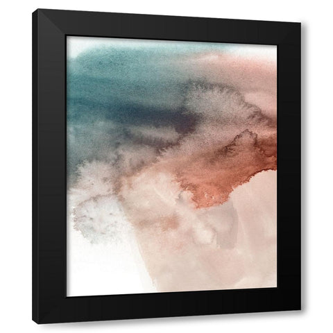 Red Ochre Abstract III Black Modern Wood Framed Art Print by Green, Jacob