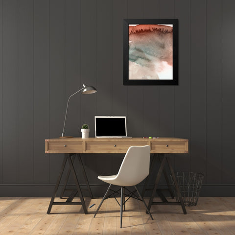 Red Ochre Abstract IV Black Modern Wood Framed Art Print by Green, Jacob