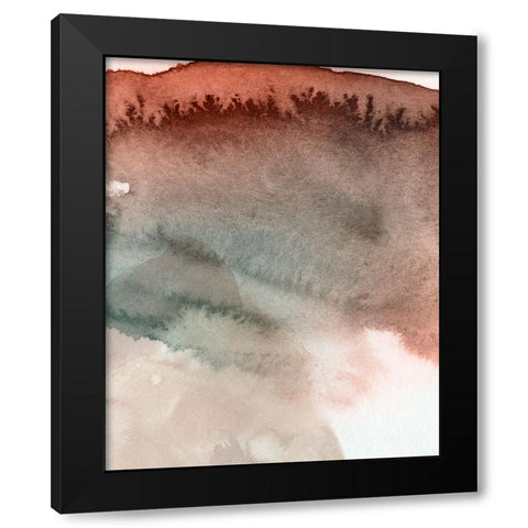 Red Ochre Abstract IV Black Modern Wood Framed Art Print by Green, Jacob