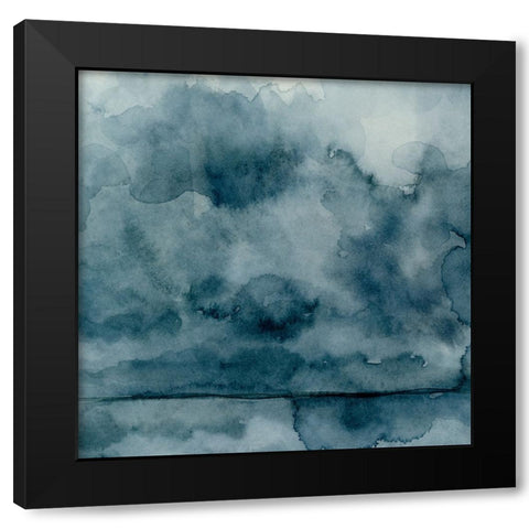 Amorphous Blue II Black Modern Wood Framed Art Print by Caroline, Emma