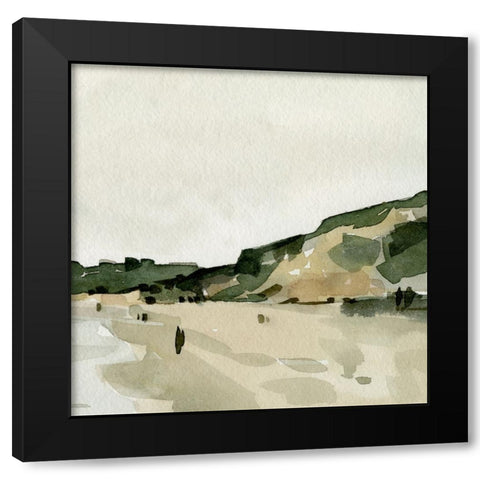 Beachside Walk II Black Modern Wood Framed Art Print with Double Matting by Caroline, Emma