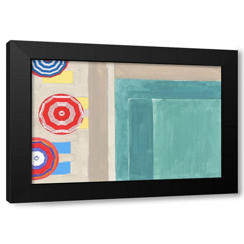 By the Pool I Black Modern Wood Framed Art Print by Cartissi
