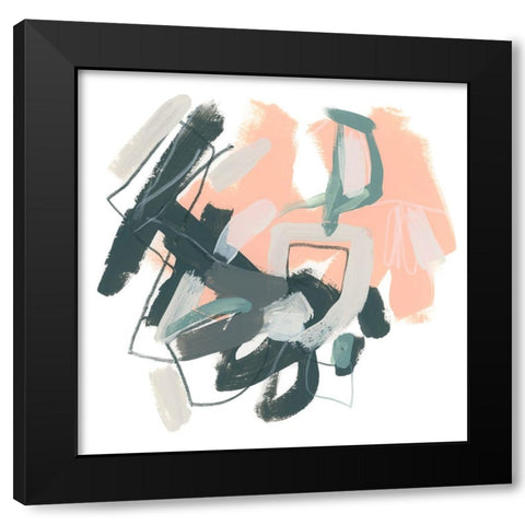 Coral Notation I Black Modern Wood Framed Art Print with Double Matting by Vess, June Erica