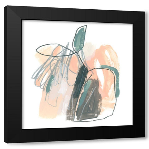 Coral Notation II Black Modern Wood Framed Art Print by Vess, June Erica
