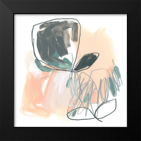 Coral Notation III Black Modern Wood Framed Art Print by Vess, June Erica