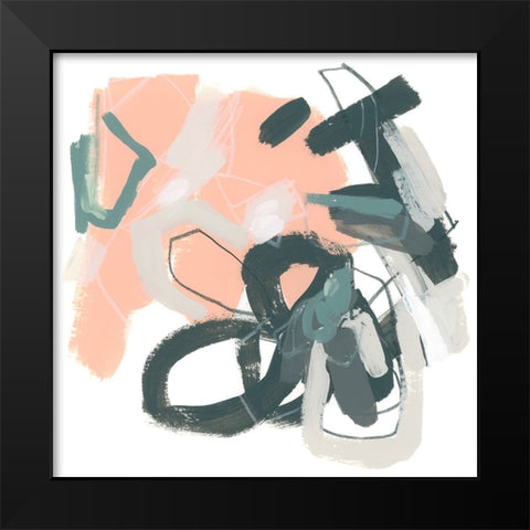 Coral Notation IV Black Modern Wood Framed Art Print by Vess, June Erica