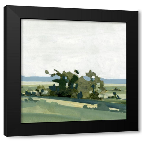Breezy Landscape II Black Modern Wood Framed Art Print with Double Matting by Caroline, Emma