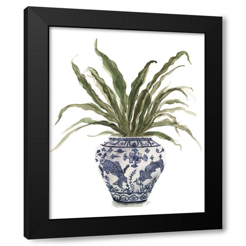 Fern House II Black Modern Wood Framed Art Print with Double Matting by Wang, Melissa