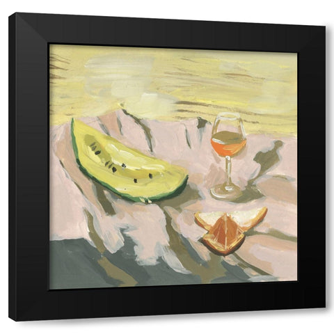 Picnic in the Grass I Black Modern Wood Framed Art Print with Double Matting by Wang, Melissa