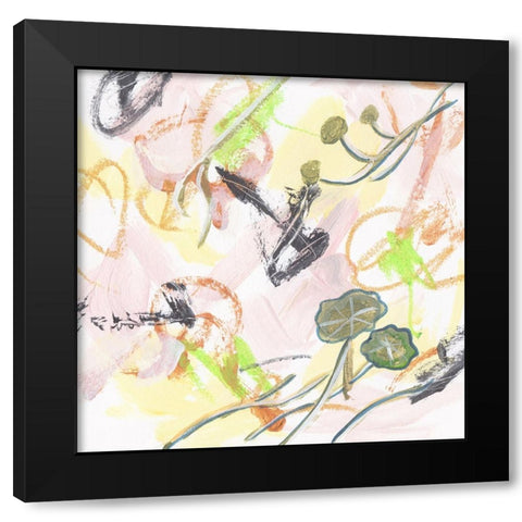 Chartreuse II Black Modern Wood Framed Art Print with Double Matting by Wang, Melissa