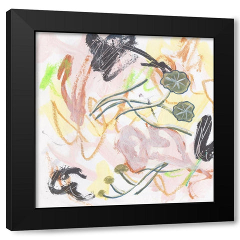 Chartreuse V Black Modern Wood Framed Art Print with Double Matting by Wang, Melissa