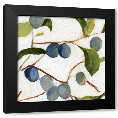 Olives on the Branch IV Black Modern Wood Framed Art Print with Double Matting by Caroline, Emma